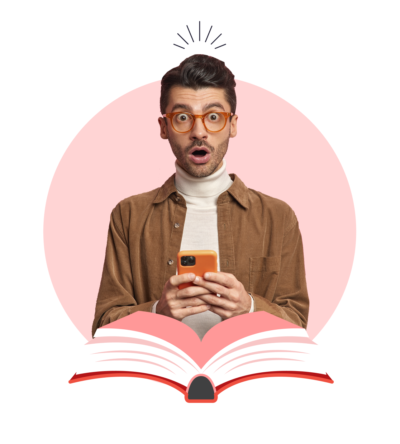 Segunda ilustración del onboarding, misma familia visual de cápsula y libro abierto